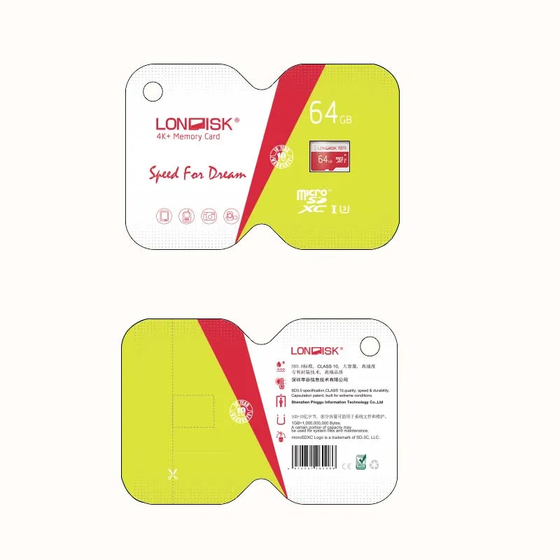 LONDISK 10 Pack micro SD карты 64 Гб класс (C10) UHS I (U1)/UHS (U3) карта памяти microSDHC с sd адаптером (10