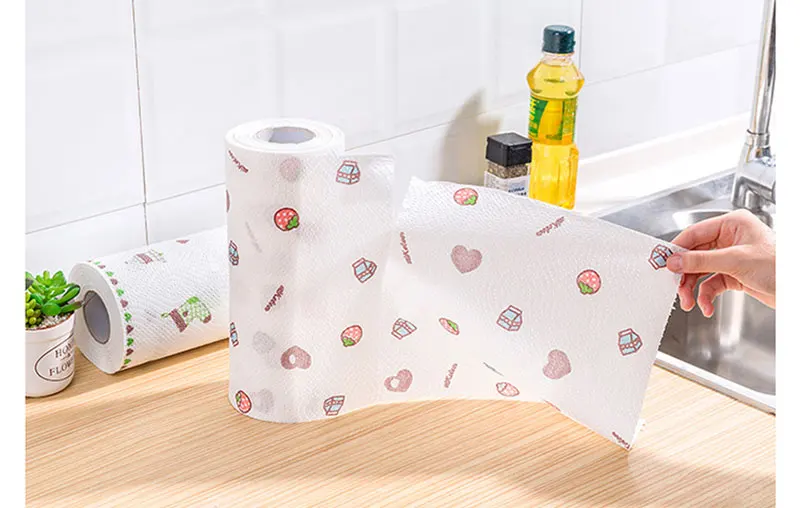Кухня масло абсорбент тряпичная бумага домашняя кухня полотенце рулон бумаги-порезанная ленивая чистящая ткань
