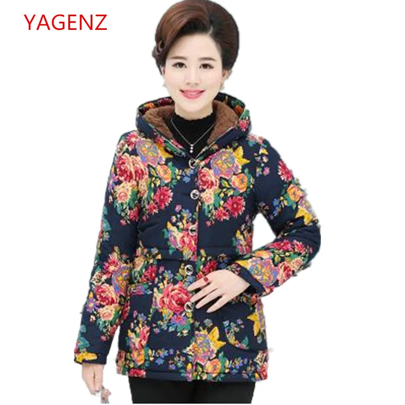 Large size Winter jacket Middle-aged women's clothing NEW Add wool Warm cotton-padded jacket Thickening Women winter coat K2902