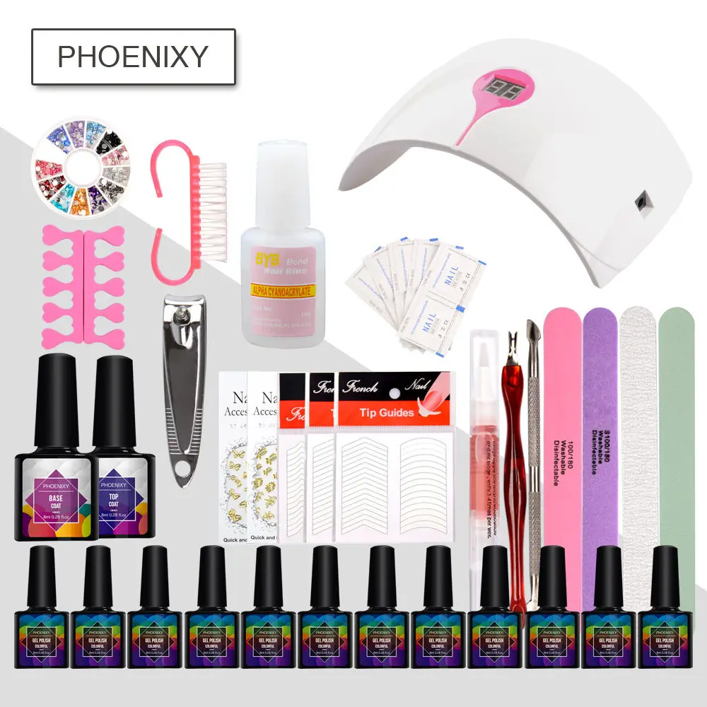 

Nail Set 36w LED Lamp Dryer With 12pcs Nail Gel Polish Soak Off Manicure Products Lasting Gel Nail Polish Kit For Nail Art Tools