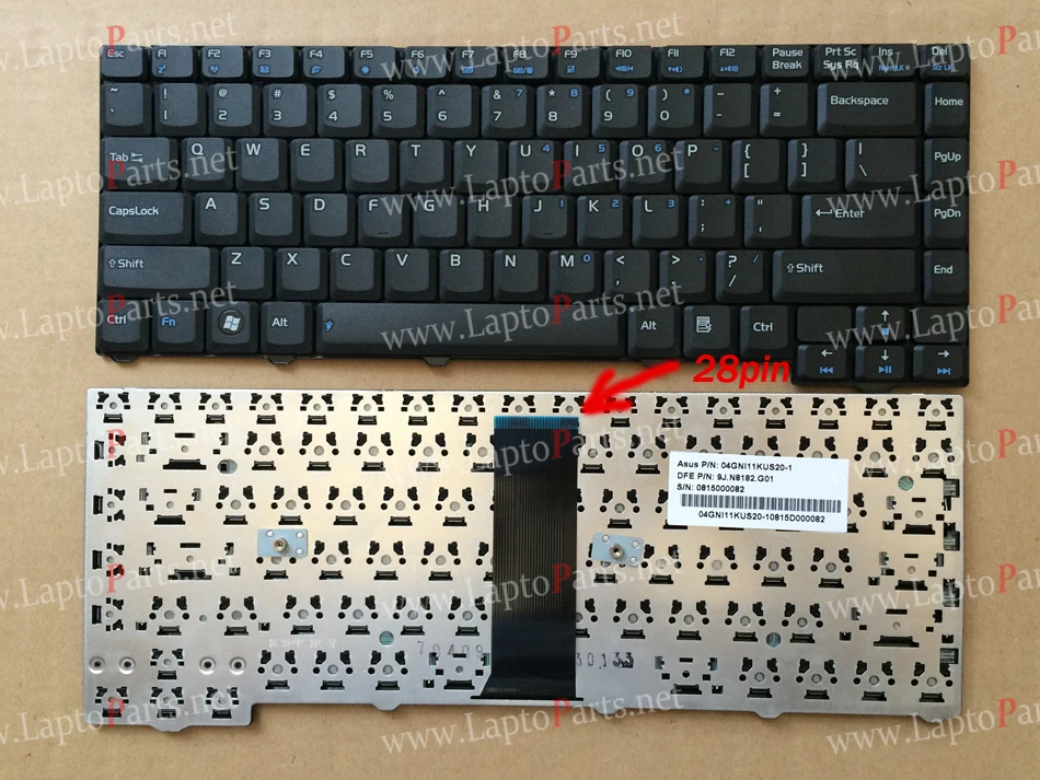 

New US keyboard For ASUS F2 F3 F3J F3U F3G F3K Z53U Z53 28PIN laptop keyboard