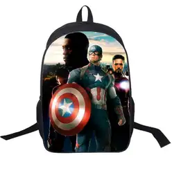 Новый 16 дюйма Mochila школьники рюкзак Капитан Америка сумка походный рюкзак детей школьные ранцы для мальчиков поддерживает
