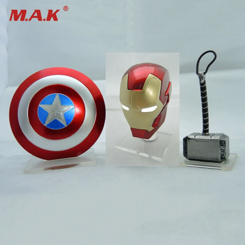 

PVC Models Collection Toy 1/12 Scale Avengers Figure Accessories Hammer Iron Man Helmet Shield For 6 inches Action Figure