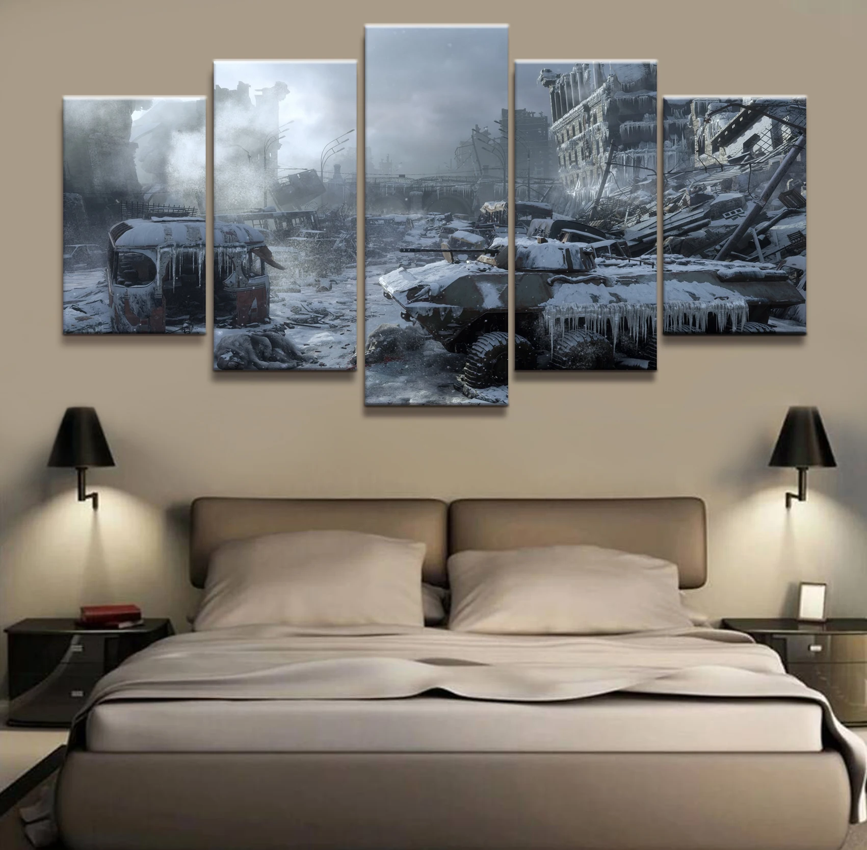 

Wall Art Game Poster 5 Pieces Metro Exodus Poster Printed Canvas Painting Pictures Modern Painting On Canvas Decoration Frame
