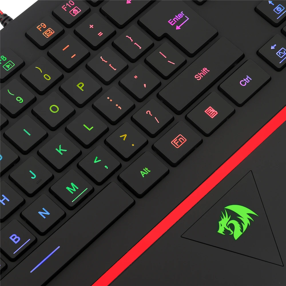 Redragon K502 RGB светодиодный игровой клавиатура с подсветкой и подставкой для