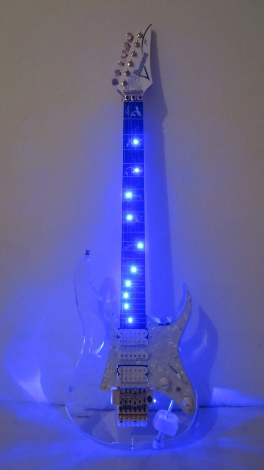 

Free shipping Jem7-v acrylic body and neck with led light