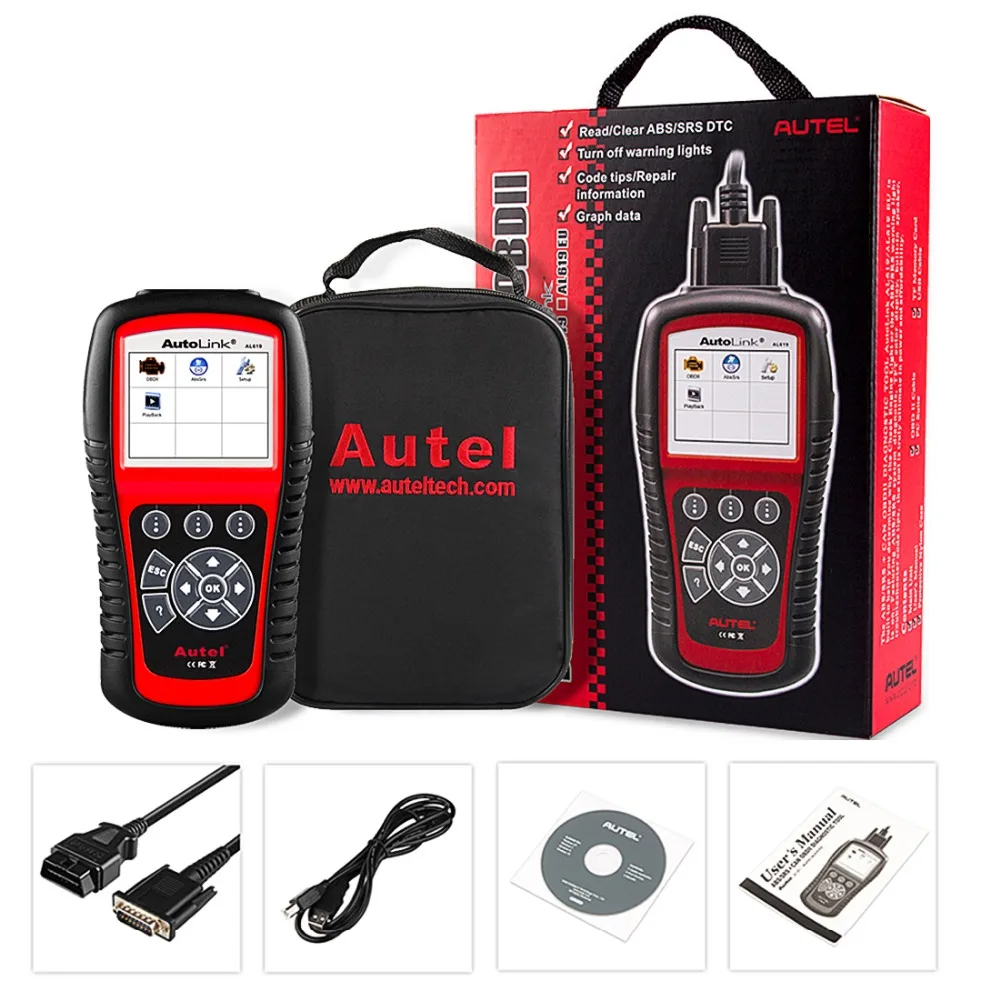 Autel AL619 ABS/SRS OBD2 сканер автомобильный диагностический инструмент один клик OBDII