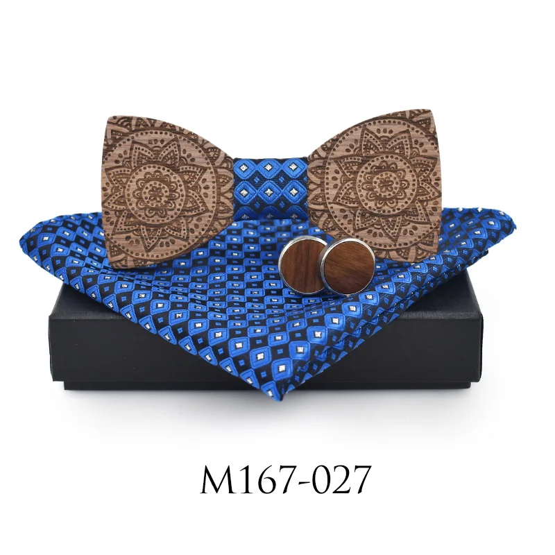 ZDJMEITRXDOOW брендовые модные галстуки для мужчин голубой бабочкой запонки платок галстук набор Тотем печати Галстуки Галстук Дерево Связей - Цвет: SET-027