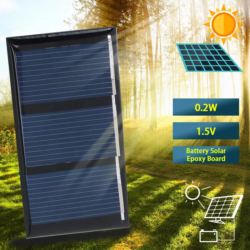

1.5V 0.2W Mini DIY Solar Panel 130MA Battery Charger Small 1.5V 0.2W Solar Panel Travel 60*30 60*30 Module
