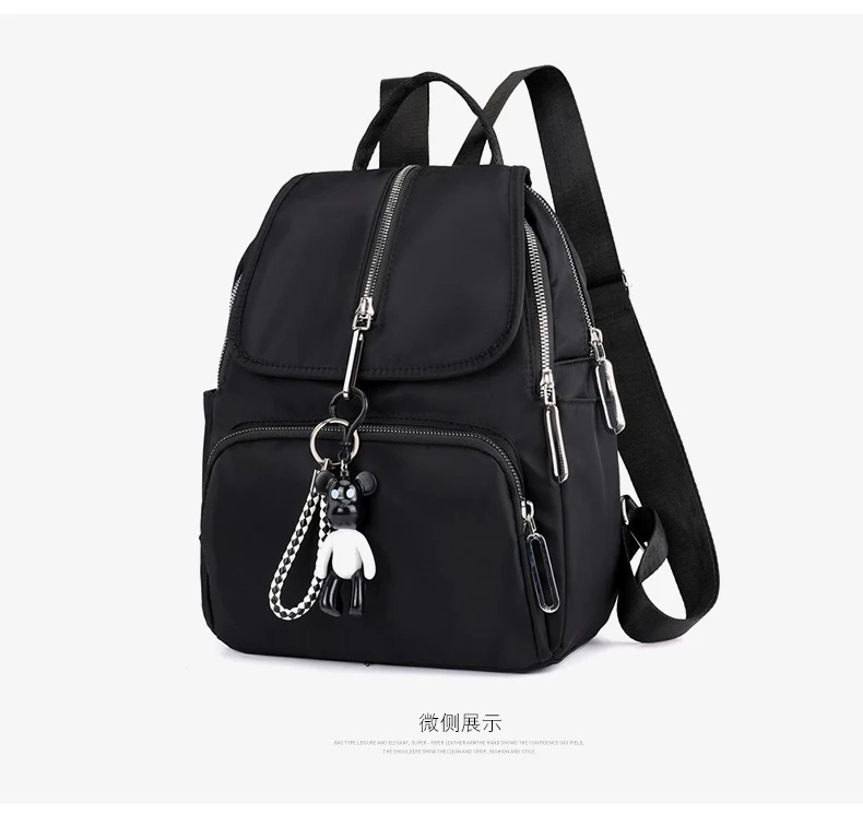 estudantes saco de escola moda cor sólida urso pingente mochila