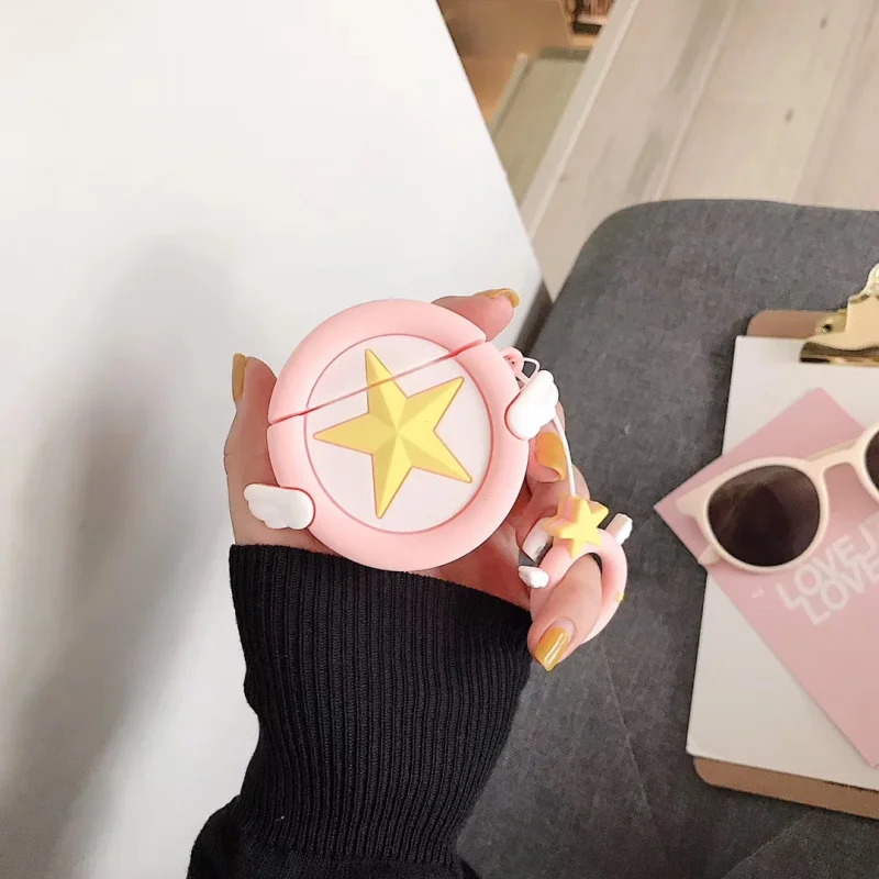 Милый розовый чехол Sailor Moon airpods аксессуары для Apple Airpods сумка для зарядки Bluetooth наушники защитный чехол s