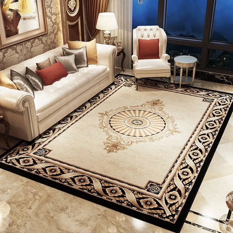 - Elegant Villa Carpet Luxurious Rug Home Living Room And Bedroom Floor Mat Polypropylene Bedroom Carpet Sofa Coffee Table Rugs