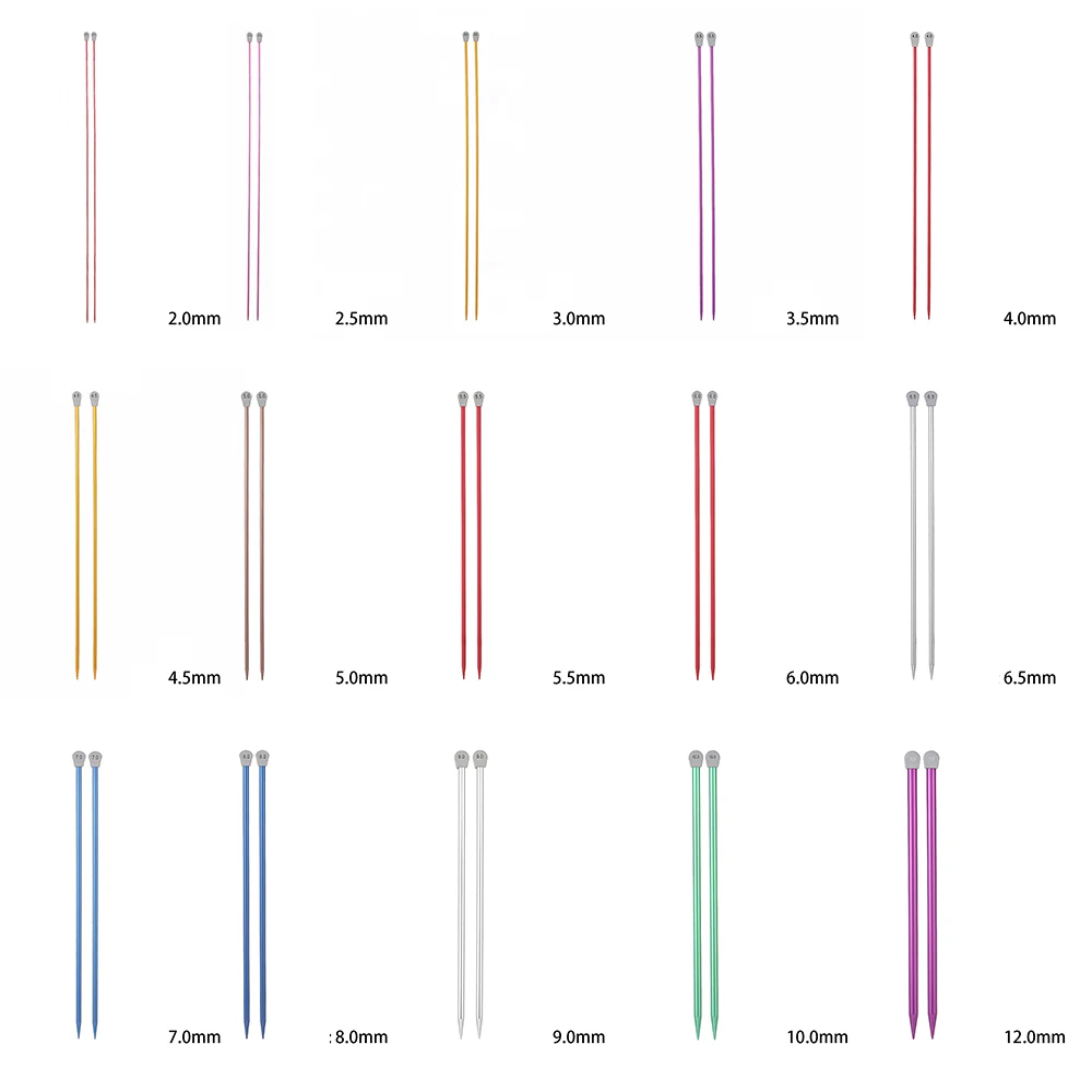 2 шт./компл. 2,0-12 мм 35 см одиночные острые спицы булавки прямая алюминиевая DIY инструмент для плетения длинный свитер шарф игла