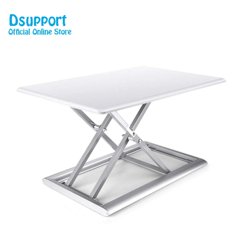 Регулируемый по высоте сидеть стойка стол Алюминий подставка для ноутбука из-за цветопередачи монитора и ноутбука сидеть постоять за считанные секунды ID-30 - Цвет: White