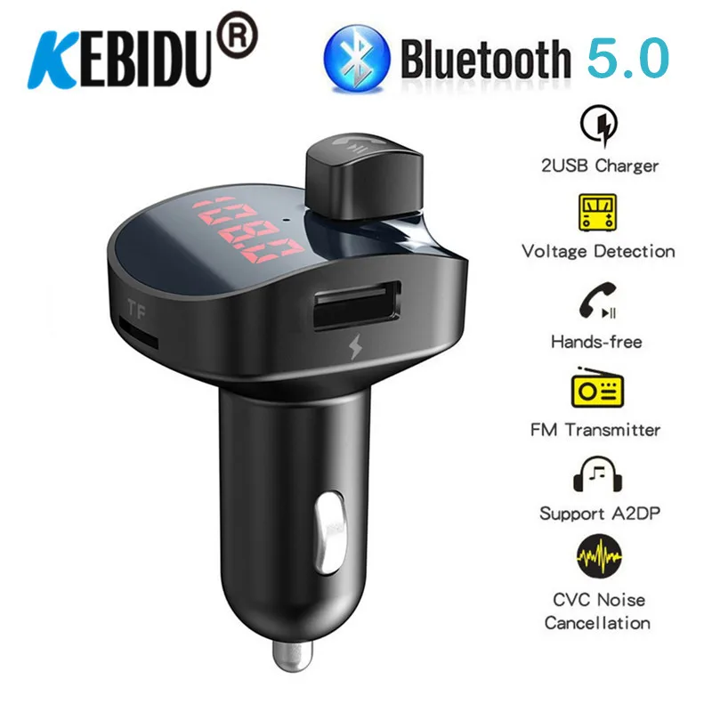 Новое обновление Bluetoth 5,0 MP3-плеер Handsfree автомобильный комплект с двойным USB зарядным устройством Aux TF карта плеер беспроводной аудио адаптер для Авторадио