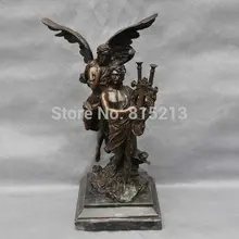 Bi001003 13 ''чистый бронза Греции два Для мужчин Запад Ангел стороны провести музыкальных статуя фигурка
