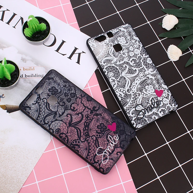 Love heart Sexy Lace Mandala Floral Hard PC+TPU Back Cover For Huawei P9 P8 Lite 2017 Y9 2018 honor 10 7C 7A Pro Phone Case |