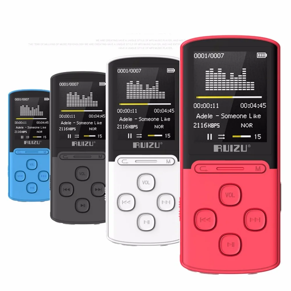 100% Оригинальный MP3 плеер RUIZU X11 8 ГБ портативный поддержка SD карты и FM радио Запись