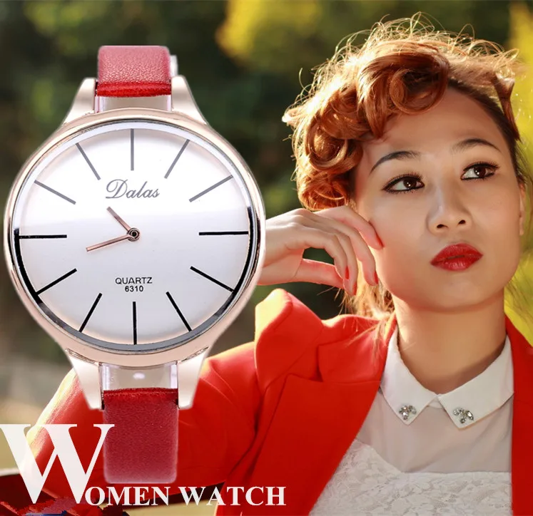 

Women Dress Watches Ladies Dalas Brand Fashion Quartz watch Leather Strap luxury Analog Round Dial Wristwatches Relogio feminino