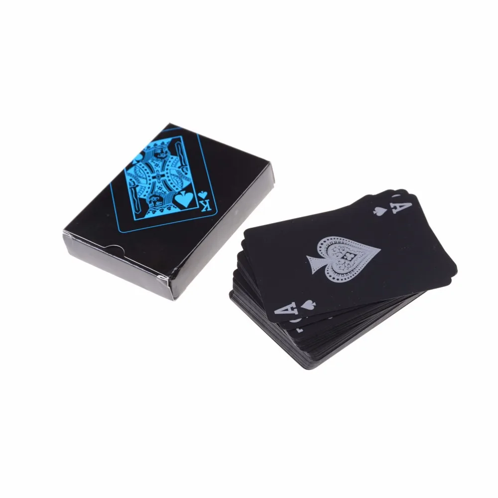

Durable Poker Plastic PVC Poker Waterproof Tinplate Metal Box Black Playing Cards Creative Gift