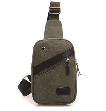 Сумочки унисекс Повседневная сумка на грудь Canva маленькая сумка через плечо мужская сумка на плечо - Цвет: Army green