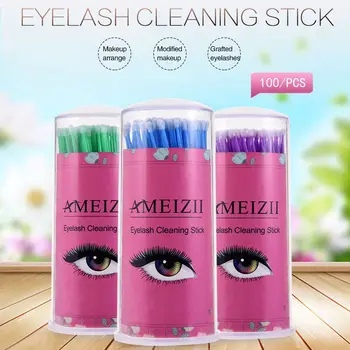 

100 Pcs Disposable Eyelashes Extension Mascara Applicator Wands Brush Swabs Lip Cleaning Stick Makeup Removal Tools