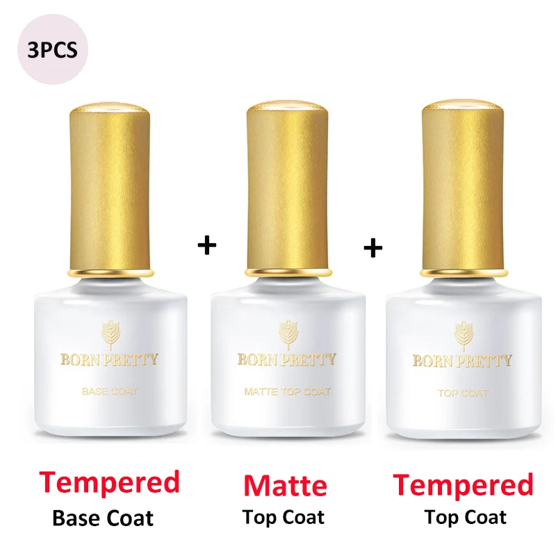 BORN PRETTY Base Top Coat Gel Nail Polish 6ml Matte Gel Gel Varnish Manicure Reinforcement Gel Peel Off Varnishe Nail Art Design - Цвет: Set 5