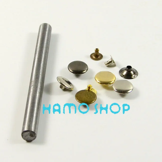 100pcs/lot 12mm Metal Fashion Flat Circle Rivet Spike Studs Leather Clothing Decoration With