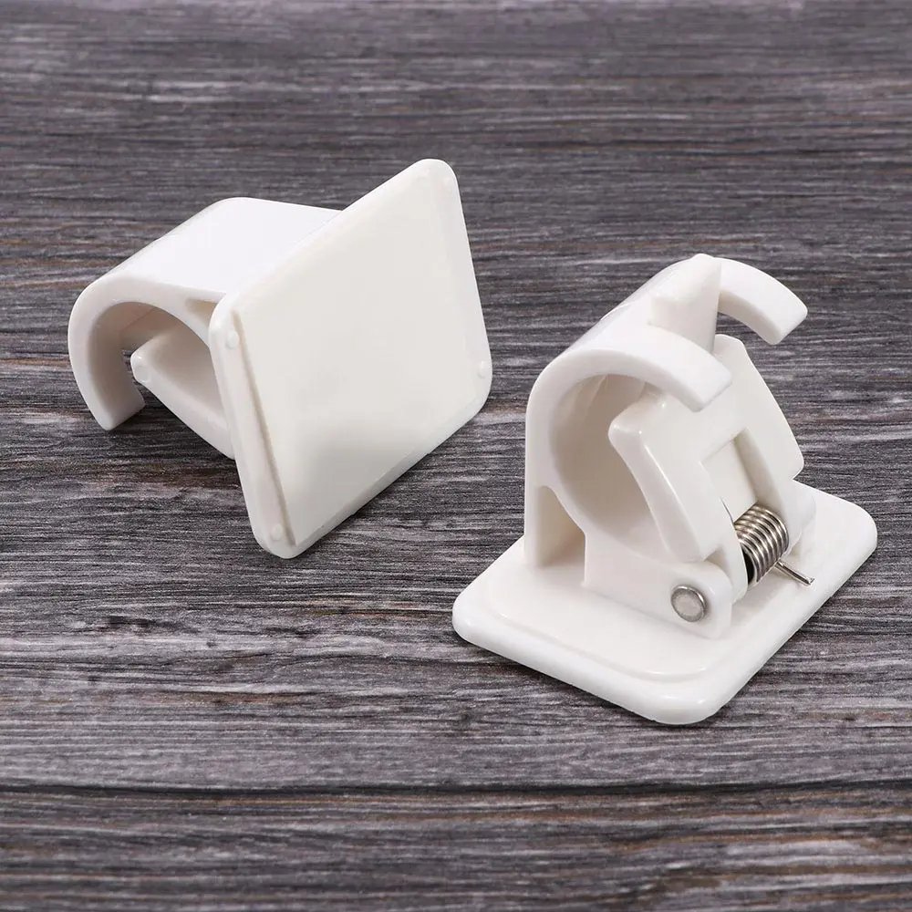 

2pcs Self Adhesive Curtain Rods bracket White Hanger Crossbar Curtain Clips Wall Plastic Hooks Rack Durable Home Design