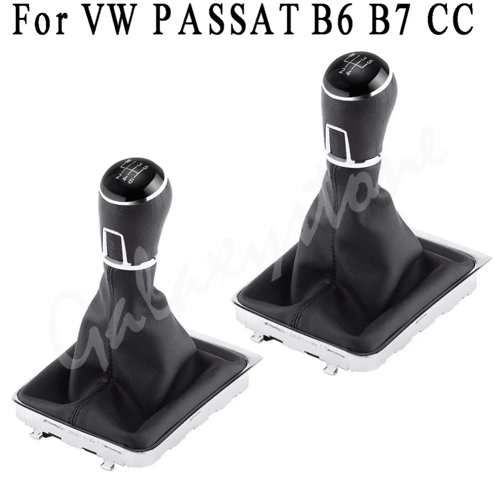 

5 6 Speed Car Gear Shift Knob Gaiter Gaitor Boot for VW PASSAT B6 B7 CC PU Leather
