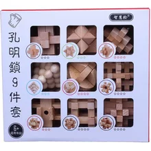 Новинка, для возраста от 9 шт./компл. 3D деревянная головоломка из проводов IQ Разум Логические Детские спортивные игры, игрушки для детей, взрослых, детские игрушки Монтессори