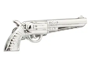 

12pcs/lot Silver Gun Tie Clips Retro Rifle Shape Tie Pin Bars Copper Made Men's Jewelry Accessory Gift