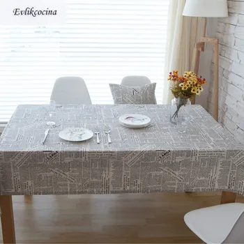 

Free Shipping Newspaper Tablecloth Cover Cotton Linen Toalha De Mesa Nappe Rectangulaire Concise Manteles Para Mesa Tafelkleed