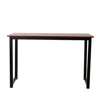 

Rustic Iron Frame Wood Grain Veneer Surface High Density Board Table 47*24*29" Teak Color