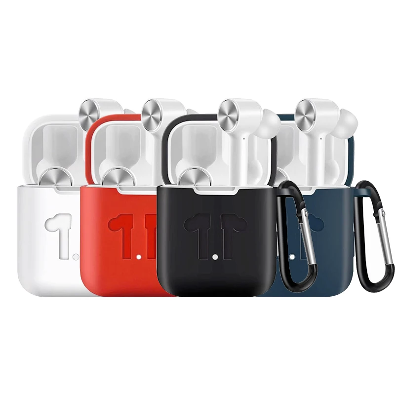 

Silicone Earphone Case with Carabiner Hook for Xiaomi Airdots Pro Bluetooth Wireless Headset Protection Case Protective Cover