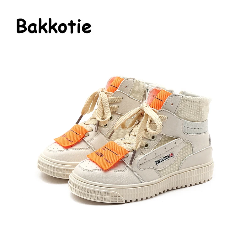 

Bakkotie 2019 New Fashion Baby Girl Canvas Shoes Kid High Sneakers Children Soft Black Casual Shoes Boy Ankle Brand Shoes