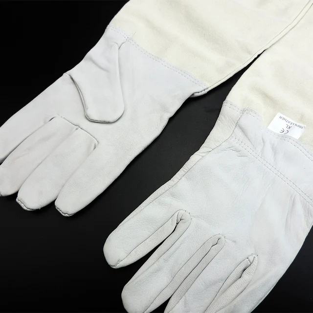 1 Pár Méhészeti Kesztyű-Kesztyű És A Méhek Elleni Fehér/Sárga Védő Kesztyű Méhész Eszköz Apikultúra Kellékek - Image 3