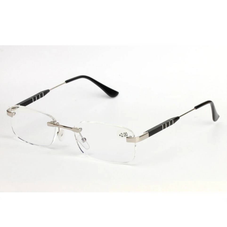 Aluminum Magnesium Rimless Reading Glasses Men Women Grade Eyeglasses