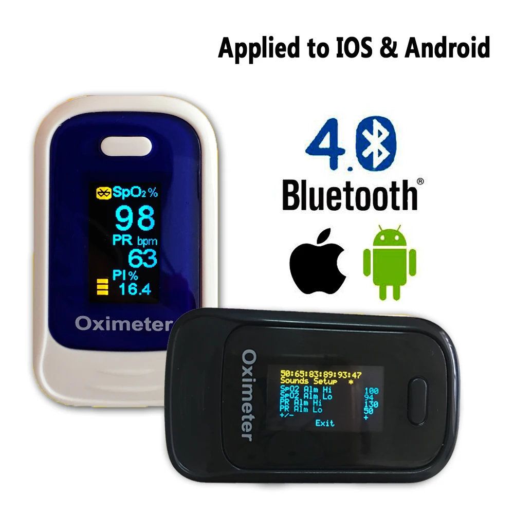

Andriod mobile APP+++ Bluetooth 4.0 OLED Fingertip Pulse Oximeter Finger Oximetro pulso Blood Oxygen SpO2 Saturation Monitor