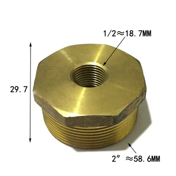 

1/2" BSP Female Thread x 2" BSP Male Thread Brass Reducer Bushing Reducing Coupler Connector Adapter Pipe Fitting For Water