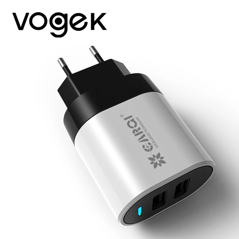

VOGEK Dual Port Fast USB Wall Charger 2.4A Quick Charge Phone Charger EU Plug Charger Adapter For iPhone Samsung Xiaomi Charger