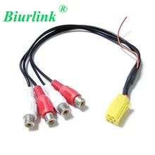Adaptador de saída de linha de carro 4rca, mini cabo adaptador iso rca aux-in para blau-electronics.com gruncavar vdo reprodutor de cd cd