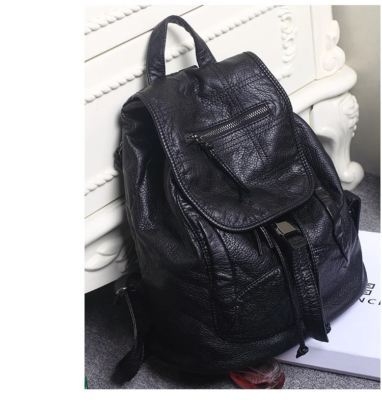 Новинка, Дизайнерская кожаная сумка с эффектом потертости, высококачественные мягкие кожаные женские рюкзаки, Bolsos Mujer, школьный рюкзак для девочек, дорожная сумка