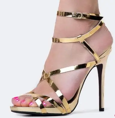 

Moraima snc 2019 Explosion Women's Gold Sexy Strappy Sandals Open Toe Stiletto Heels Super high Sandals