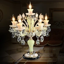 Хрустальная лампа в европейском стиле для гостиной, современный минимализм, для спальни, для учебы, изголовье кровати, цинковый сплав, креативная светодиодная Хрустальная настольная лампа