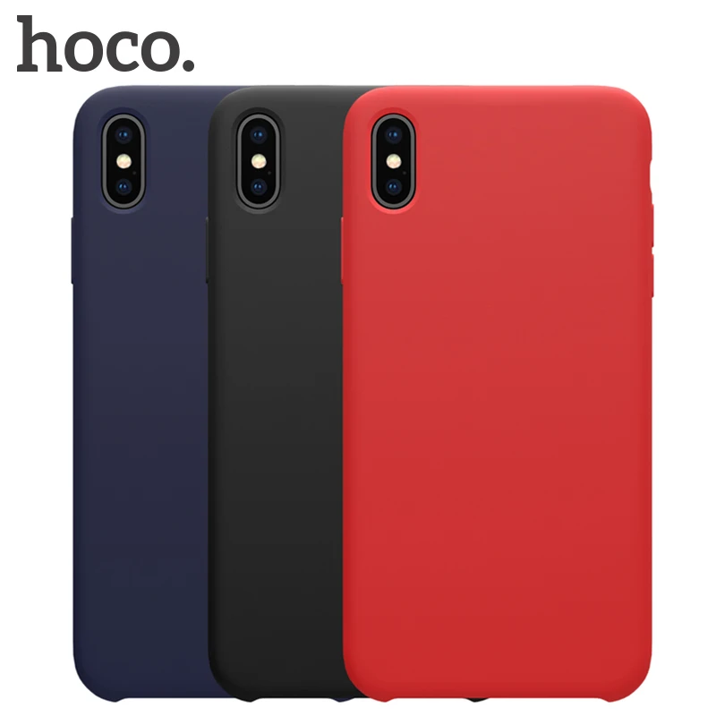 

HOCO Original Liquid Silicone Case for iPhone Xs Max iPhone XR 2018 Luxury Gel Rubber Phone Cover for iPhone X XS Coque