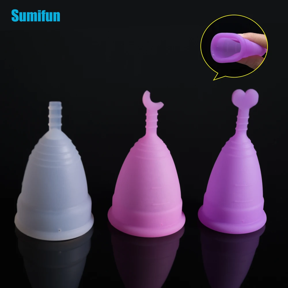 3 Teile/satz Sumifun Wiederverwendbare Medical Grade Silikon Menstruations Cup Feminine Hygiene