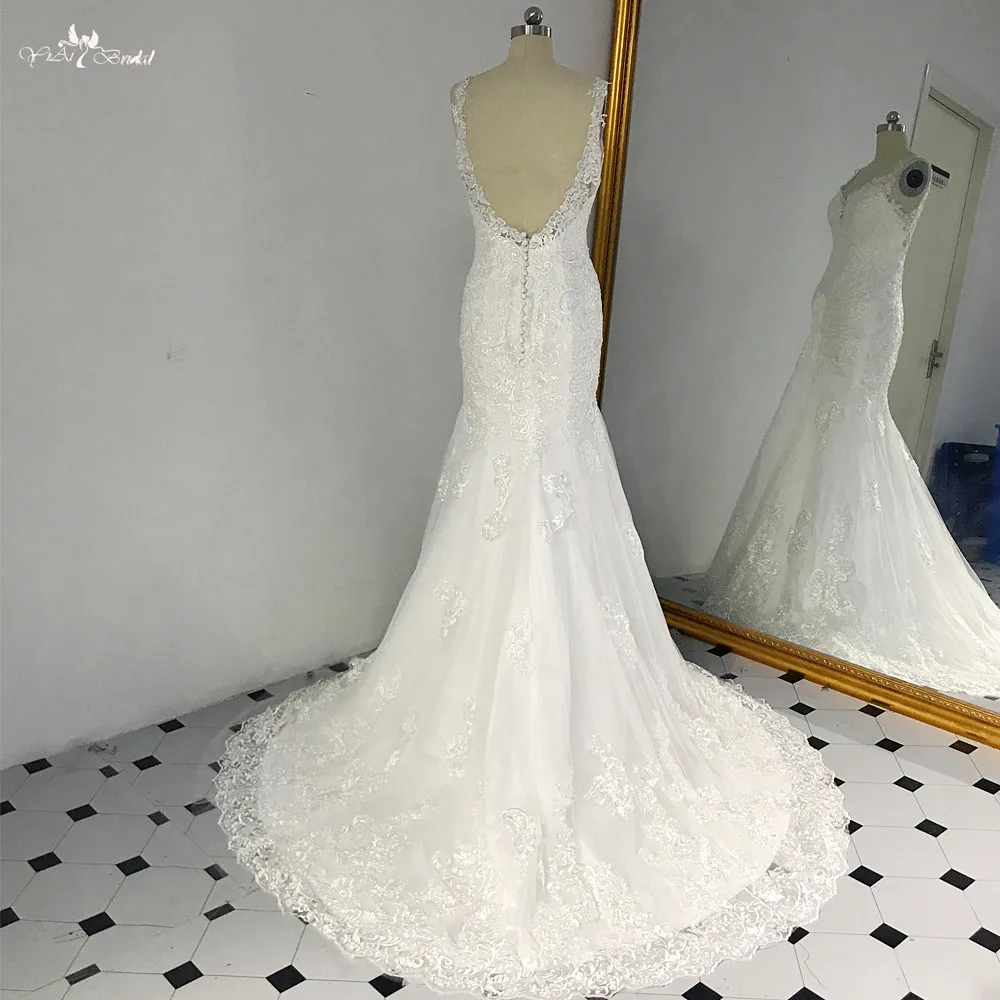 RSW1455 Open Back Backless Wedding Dress Mermaid Wedding Gowns 2018 (3)