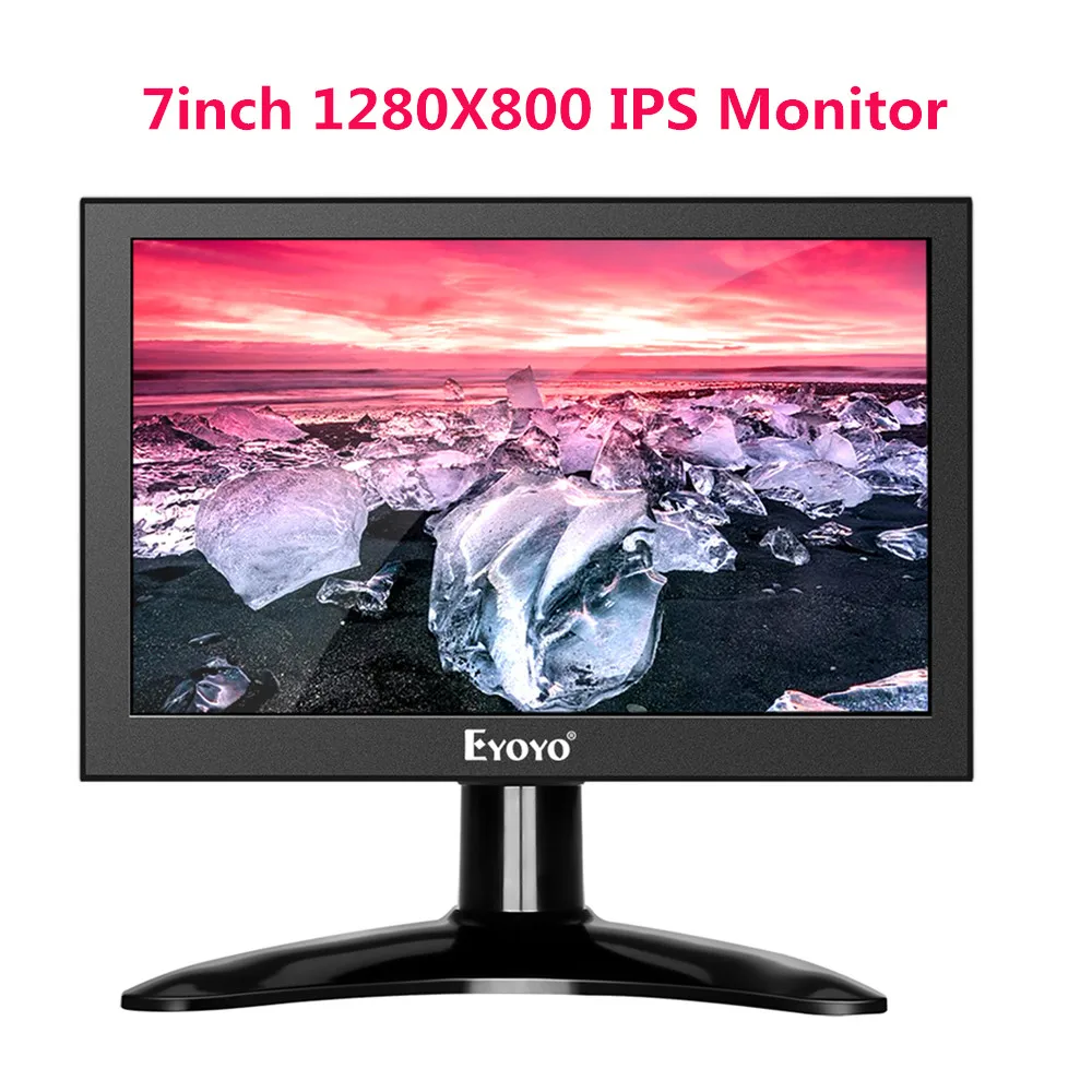 Eyoyo 7 дюймов Портативный 1280x800 ips ЖК Экран Дисплей HDMI ТВ монитор видеонаблюдения