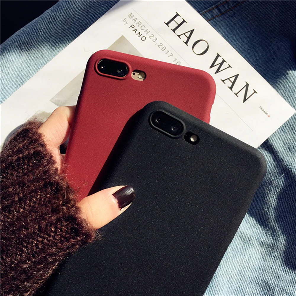 Matte Sandstone Silicone Soft Frosted TPU Phone Case - Durable Skin Cover Coque Protection